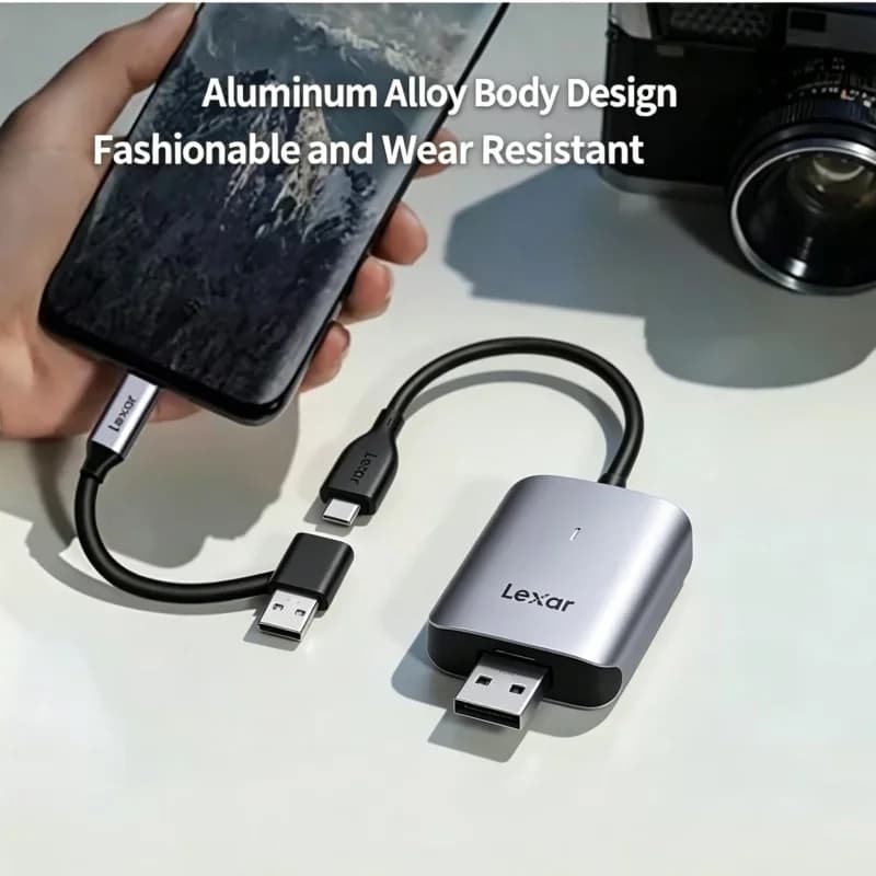 Lexar CFexpress Type A Card Reader for Wedding Event Photographer USB 3.2 Gen 2 Type C Memory Card Reader Quick Photo Delivery