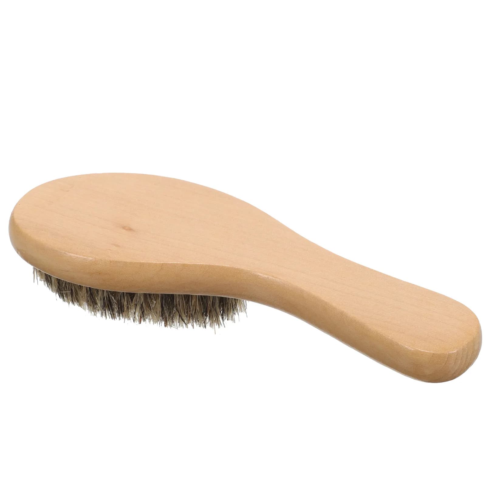 Bent-Head Pig Bristle Shoes Cleaning Brush with Wood Handle for Effective Dirt Removal Shine Polishing Soft Gentle Bristles Sole