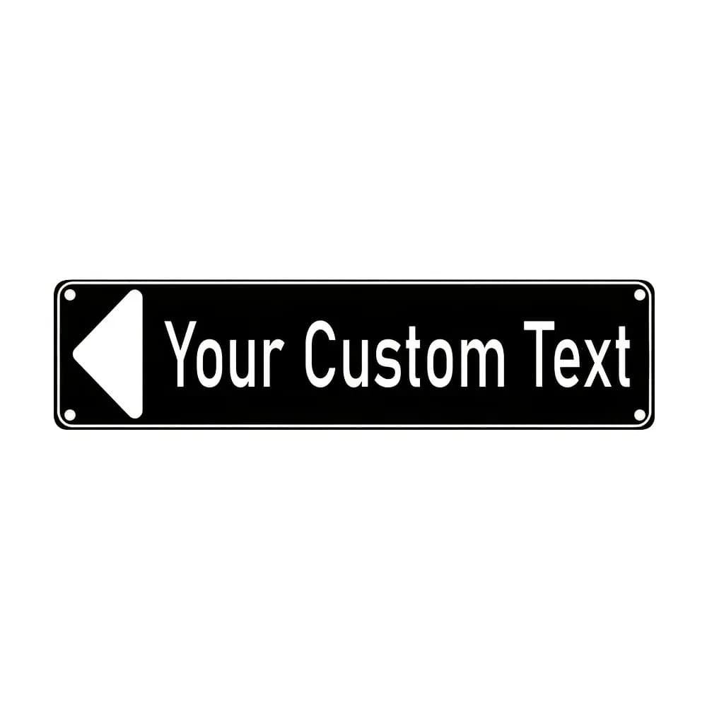 Black White Arrow Custom Personalized Waterproof Aluminum Sign 40×10cm 1pc Custom Text Directional Wall Plaque Only For Decorati