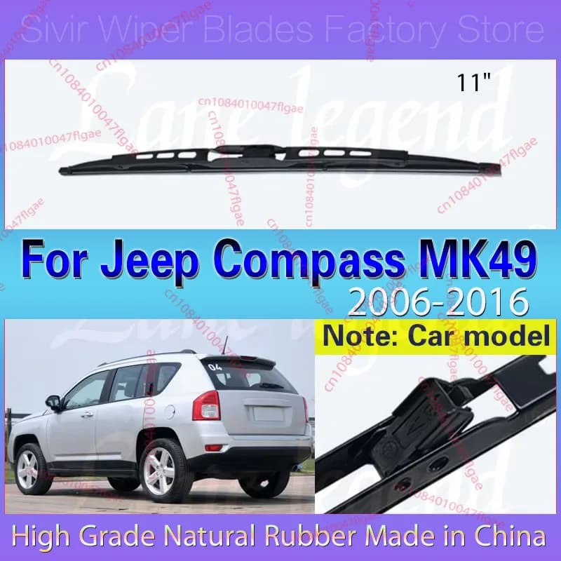 Tergicristallo 11 "Spazzola Tergicristallo Posteriore Per Jeep Compass MK49 2006-2016 2015 2014 Parabrezza Parabrezza Pulito Portellone Finestra Auto Spazzola Pioggia
