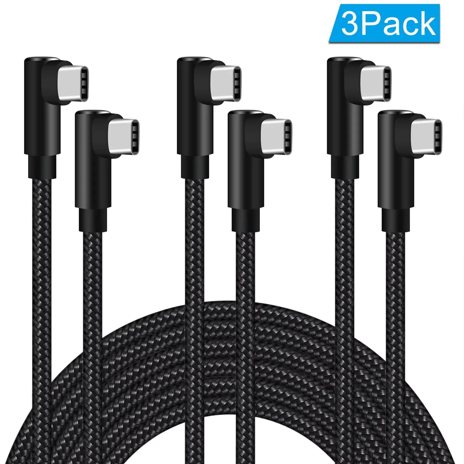 ANSEIP Cavo di ricarica rapido USB C a tipo C PD da 60 W Cavo di ricarica ad angolo di 90 gradi per iPhone 15Pro Xiaomi Huawei Macbook iPad