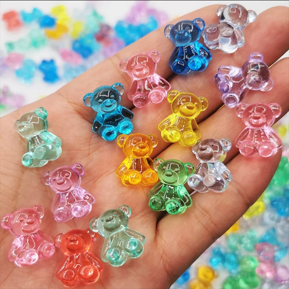 10/20/50 Pieces 18*15*11mm Acrylic Mini Transparent Bear Shape Game Pieces For Games Accessories