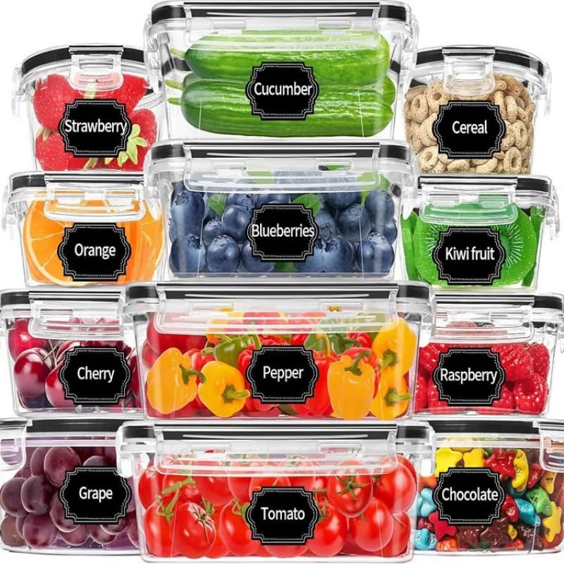 12 pezzi contenitore per la conservazione della frutta secca Multigrain sigillato Crisper contenitore per il pranzo refrigerato sigillato per alimenti