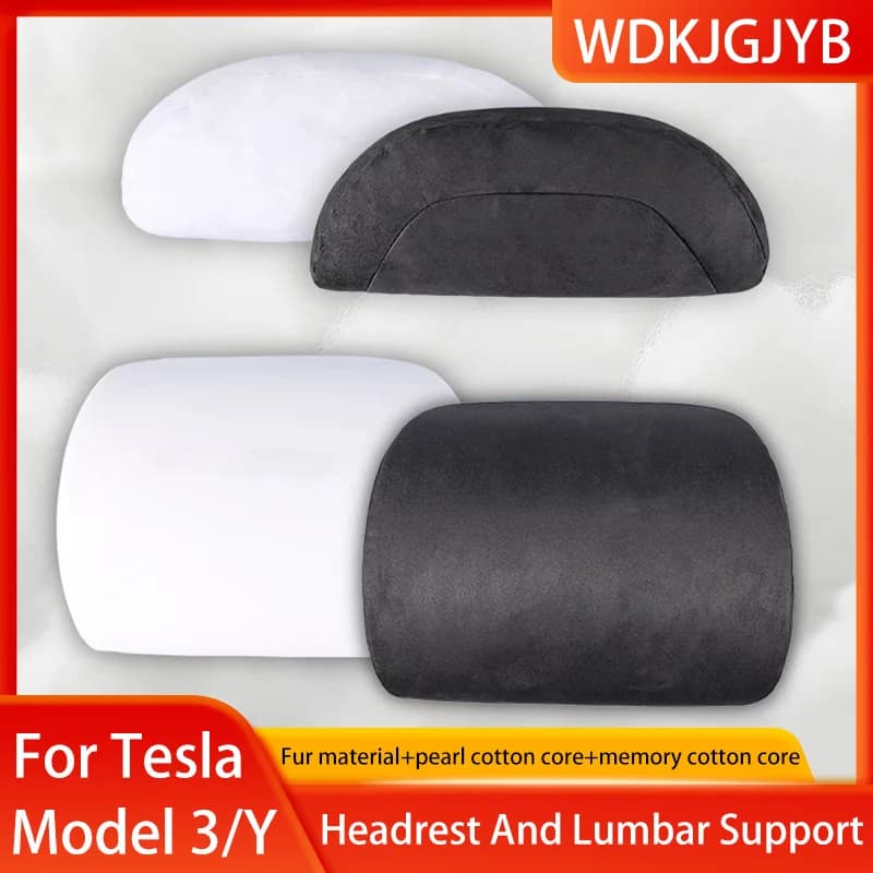 Per Tesla Modello 3/Y Cuscino per il collo dell'auto Memory cotone Protettivo Supporto lombare Schienale Allevia la pressione Accessori per poggiatesta dell'auto