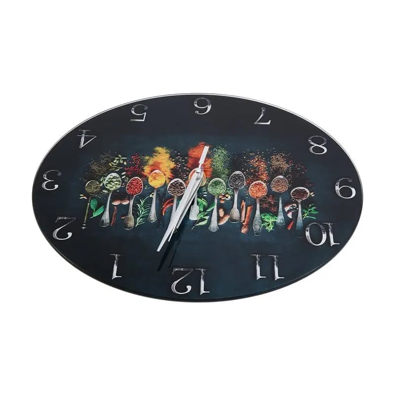 Silent Glass Wall Clock with Design Theme Mirrors - Modern Decoration for Kitchen and Bedroom, Refined Glass Often