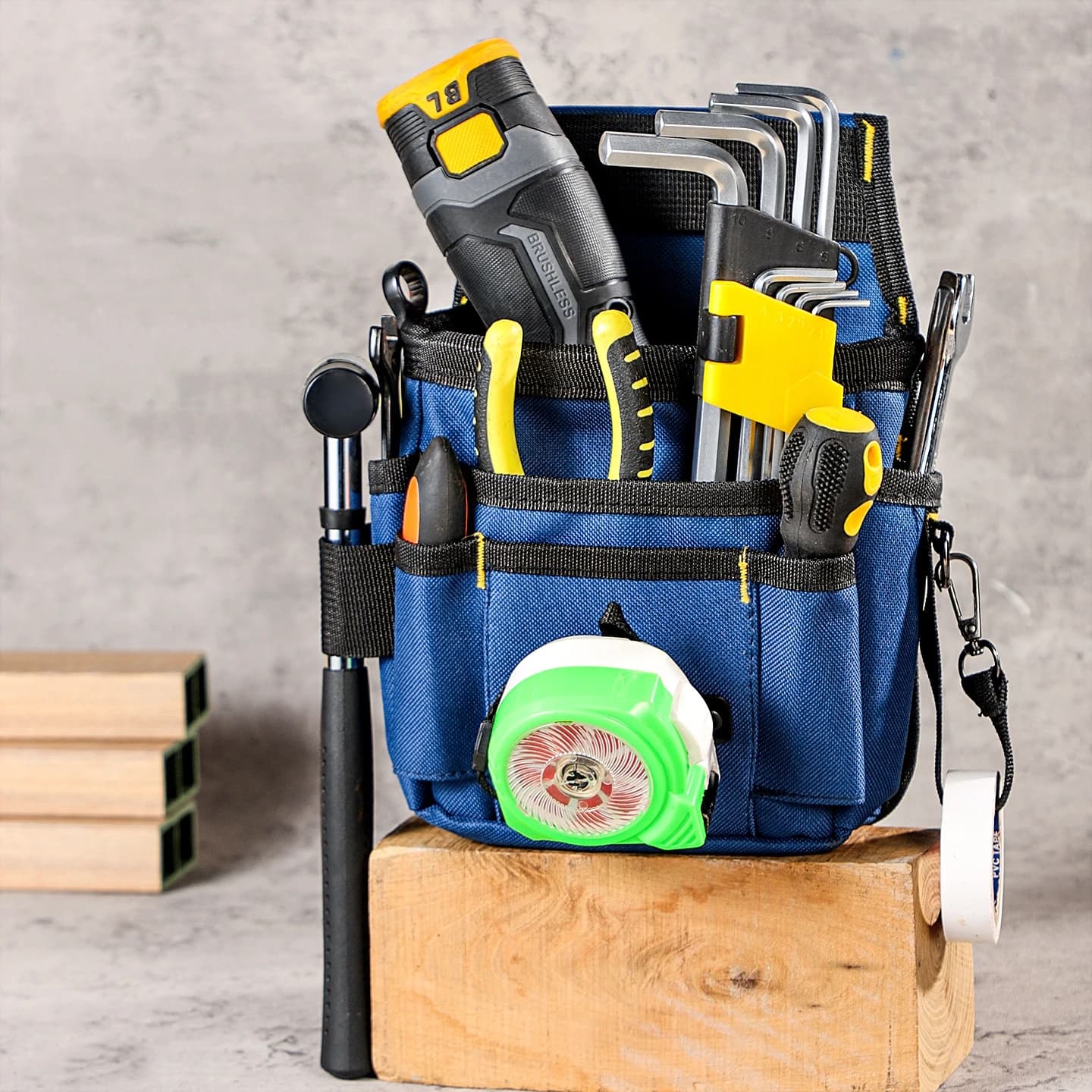 Multifunctional Tool Storage Bag Pouch Belt Hardware Electrician Toolkit Drill Waist Bag Wrench Screwdriver Tool Bags Organizer