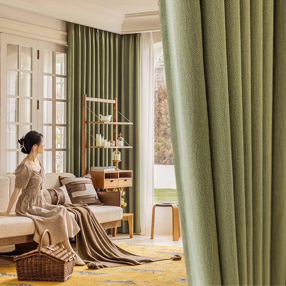 New Japanese Luxury Modern Simple Curtain Customization, No-Drill Installation Soundproof Balcony Insulation Sunshade Shade