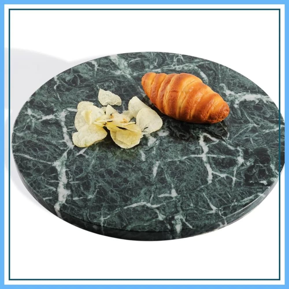 Tagliere in Marmo Verde Indiano Artigianale da 16 Pollici per Cucina, Formaggi, Salumi, Pasticceria - Regalo per Matrimoni e Inaugurazioni Casa
