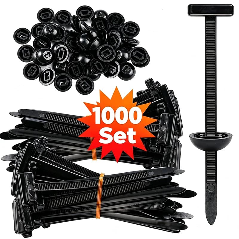 40/300/1000set Nylon Zipties Self-Locking Automotive Cable Tie Holder Universal Fender Liner Trunk Trim Parts Zip Tie Clips