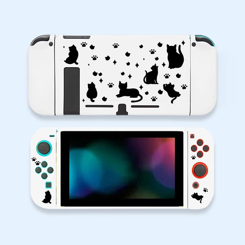 Black Cat per Nintendo Switch Custodia protettiva in morbido TPU per Nintend Switch NS Console Joycon Cover Accessori per host di gioco Shell