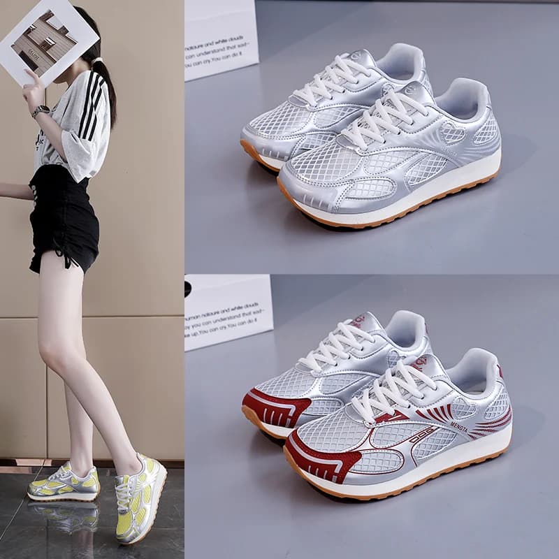 Nuove Scarpe Casual Leggere da Donna Primavera Estate 2026, Sneakers alla Moda con Suola Spessa Antiscivolo e Traspirante in Mesh