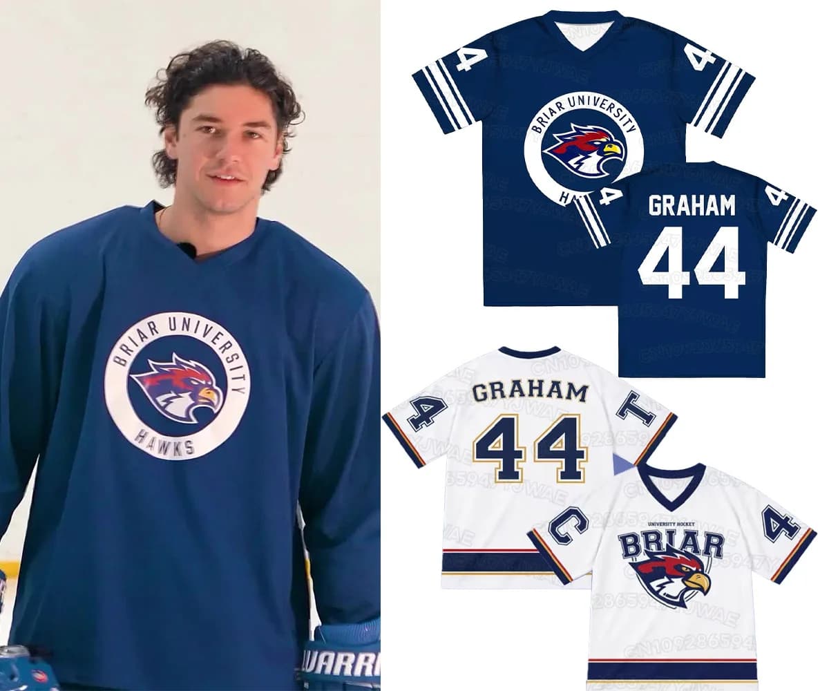 Maglietta Off Campus Briar University Jersey Graham Logan Di Laurentis Tucker, T-shirt con stampa 3D, Merchandise per uomo e donna