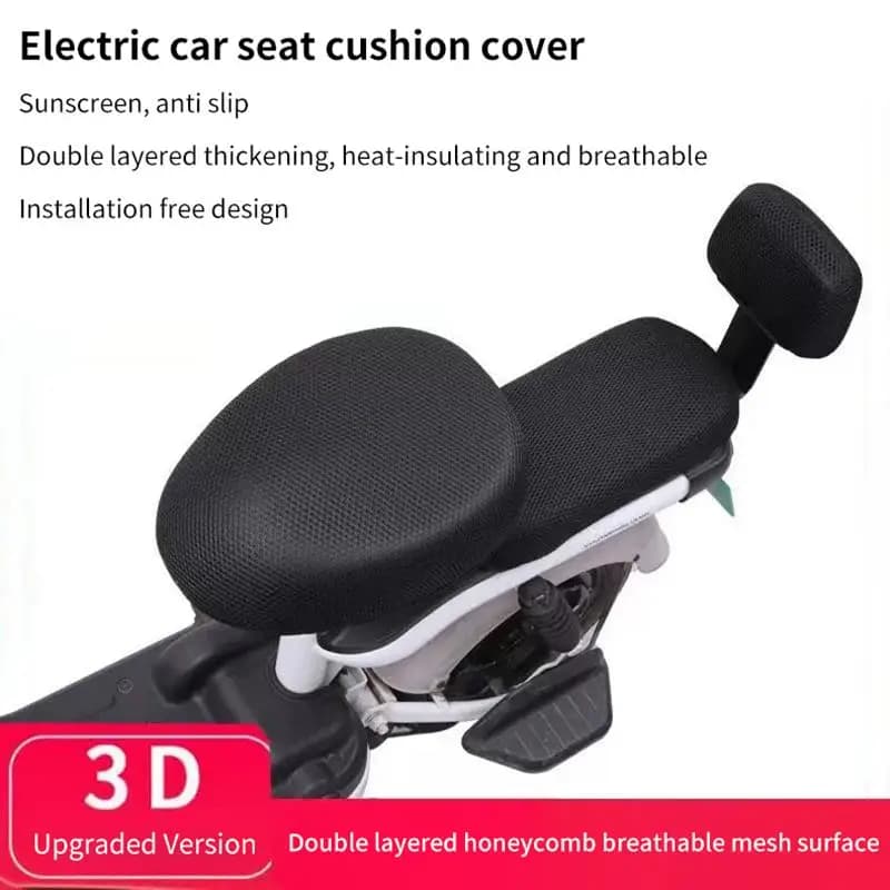 Coprisedile universale per bicicletta elettrica, traspirante, morbido e confortevole, coprisedile per bicicletta con batteria, protezione solare per tutte le stagioni