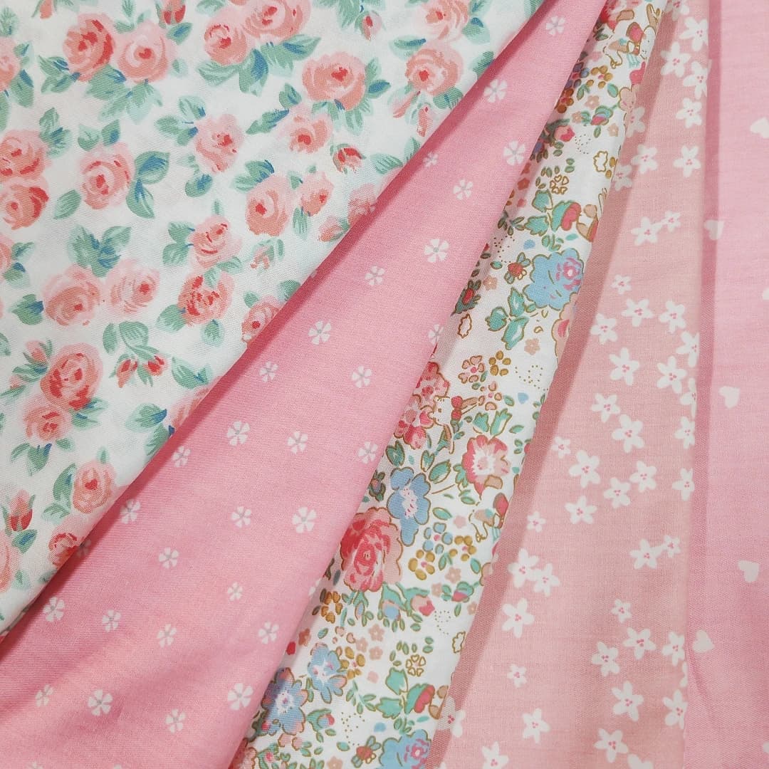 Tessuto dolce principessa rosa in cotone stampato 160x50 cm, copripiumino per ragazze, lenzuolo, gonna Lolita, tessuto da cucire
