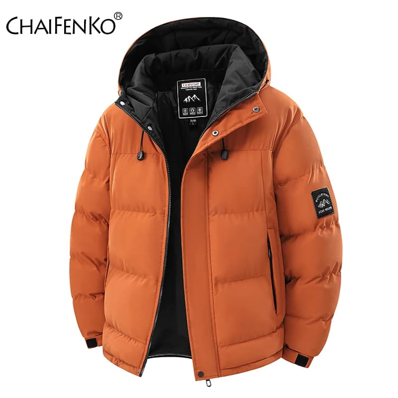 Nuovo antivento ispessimento uomo top all'aperto allentato versatile comfort tenere al caldo cappotti moda invernale casual solido con cappuccio Parka da uomo