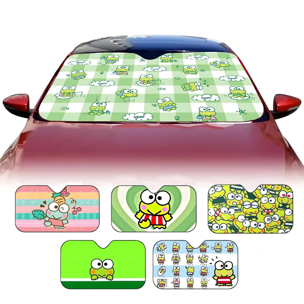 K-keroppiS Frog Windscreen Sunshade for Sedani, 1.2 "X 27,5" car umbrella for front windscreen protection