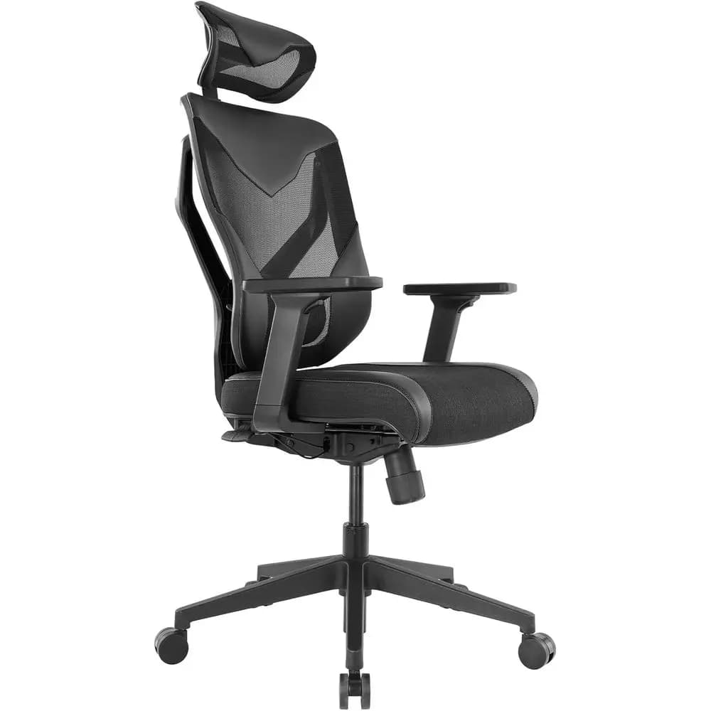 Sedia da Gaming Ergonomica Auto-Adattiva con Supporto Lombare, Braccioli 3D e Stile Racing Rinfrescante, Nera