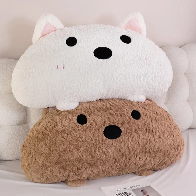 Cuscino Peluche Kawaii a Forma di West Highland Terrier, Morbido Cuscino a Forma di Cane, Regalo di Compleanno Carino per Ragazze, Decorazione per Testiera del Letto