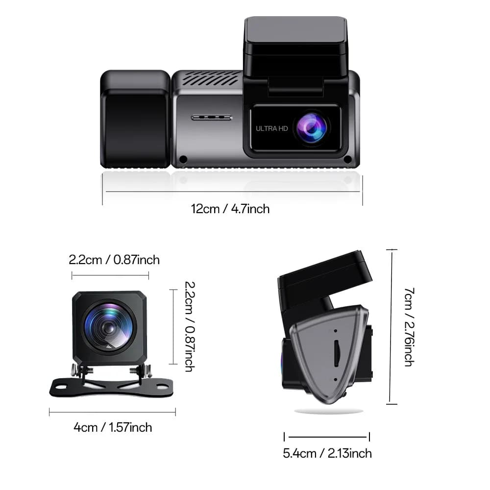 360-degree Rotating Lipstick-shaped 2K Ultra-high-definition WiFi Mobile Phone Interconnection GPS Dual-recording Dashcam