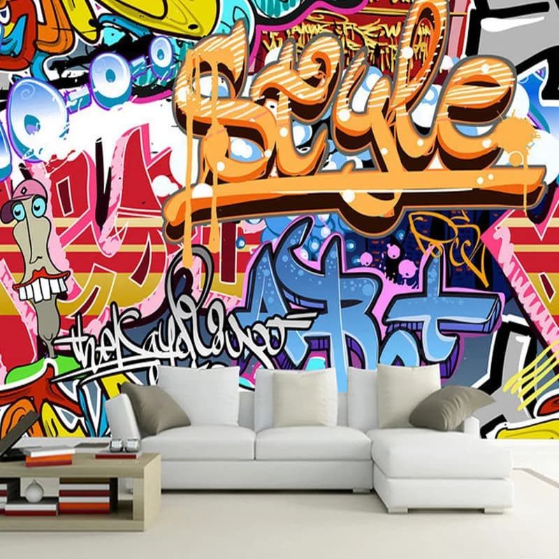 Customized photo wallpaper Non woven 3D abstract Graffiti Art Great mural painting Living Room Bar TV Background wall wallpaper