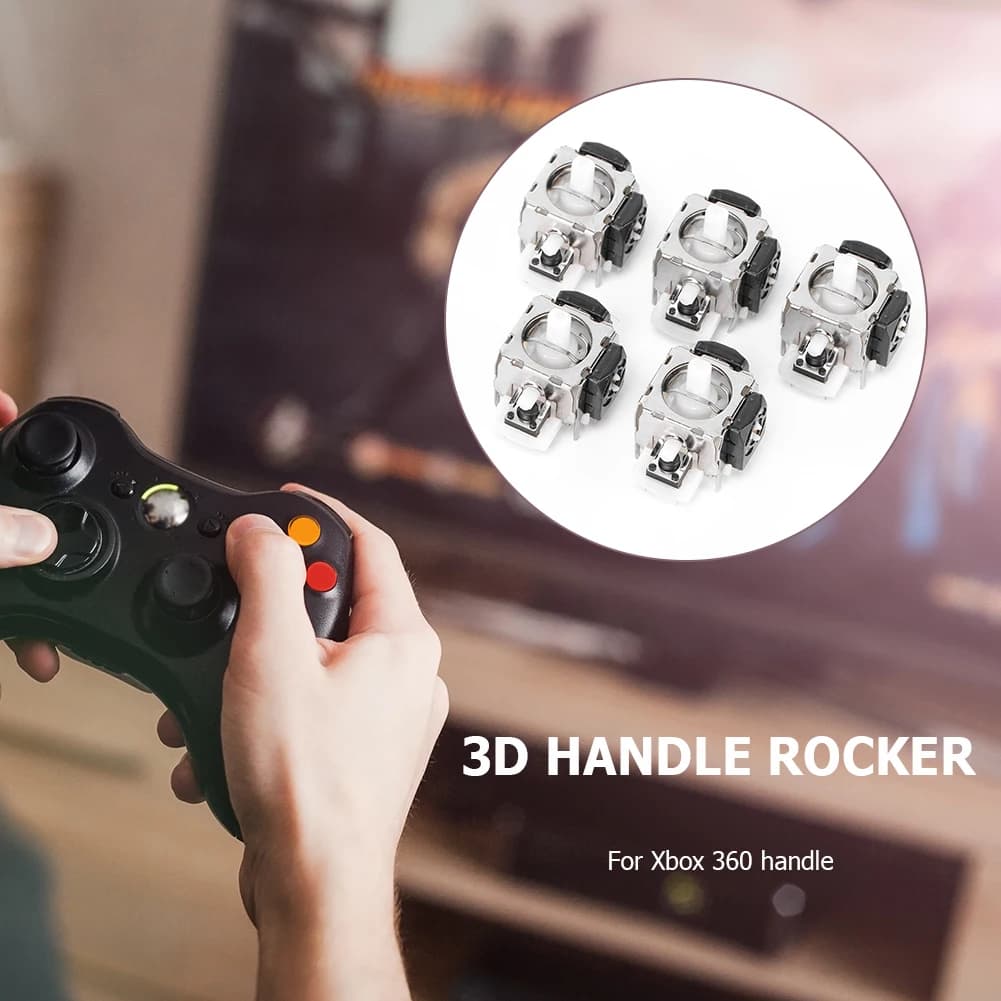 5pcs Analog Thumb Joystick Gamepad 3D Analog Joystick Module Repair Parts Accessories for Xbox 360 Gaming Controller