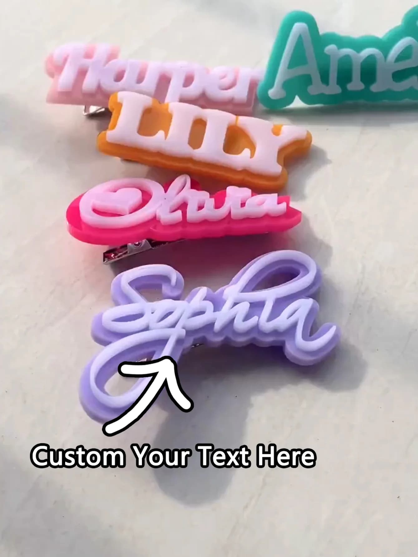 Hair clip with custom name - Bars with name - Crocodile clip - Hair clip for girl - Birthday Gift - Christmas Gift - Princess Hair Clip
