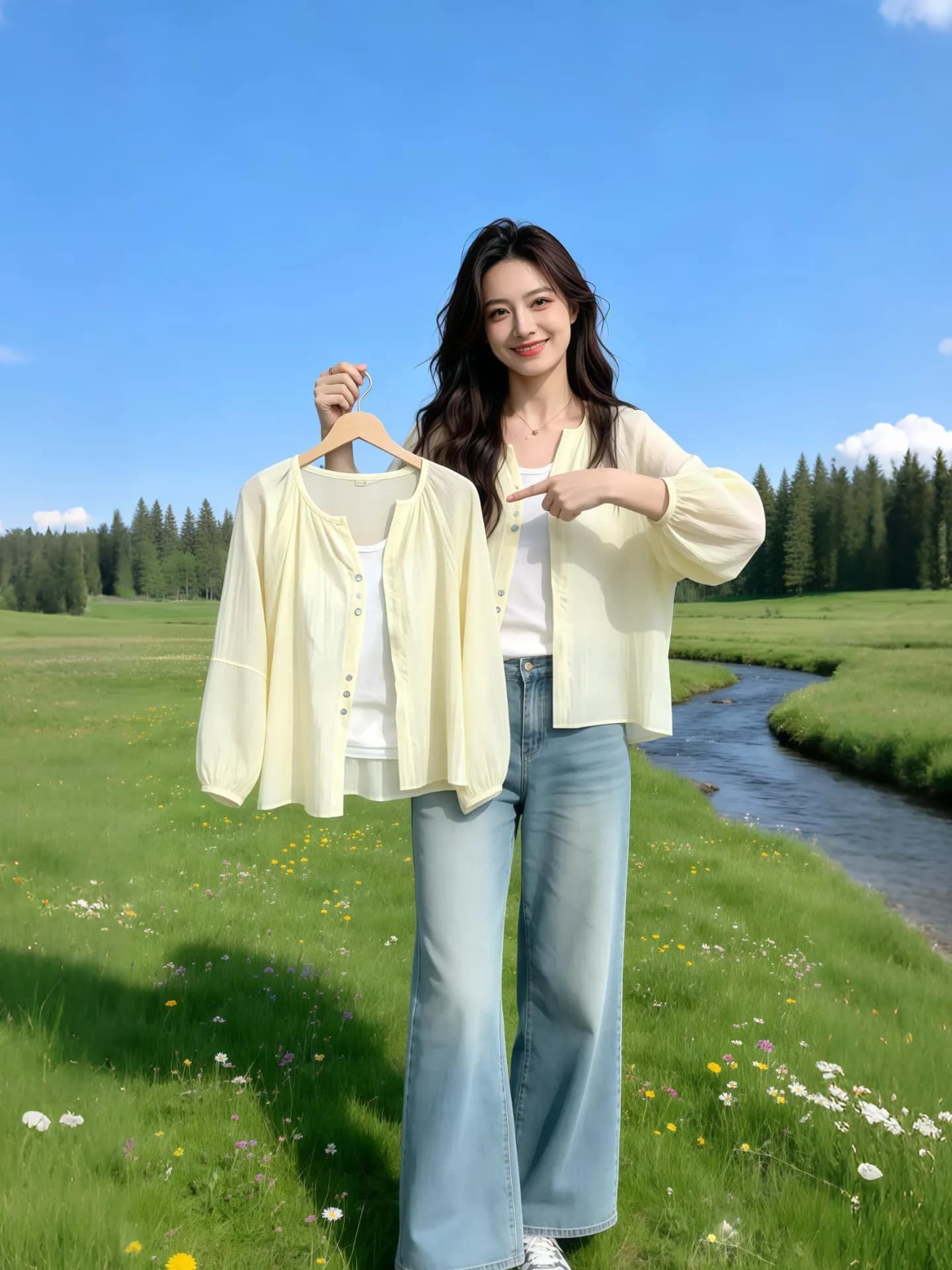 Unique Beautiful Summer New Women's Loose Lightweight Breathable Sunscreen Long Sleeve Shirt Korean Style Commute round Neck