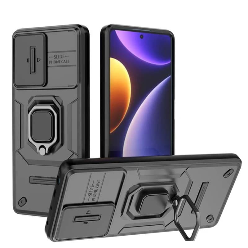 Custodia per fotocamera con obiettivo scorrevole per Xiaomi POCO F5 X5 Pro Redmi Note 12 12S Mi 13T Pro K60 Ultra Turbo Plus Armatura antiurto Cover posteriore