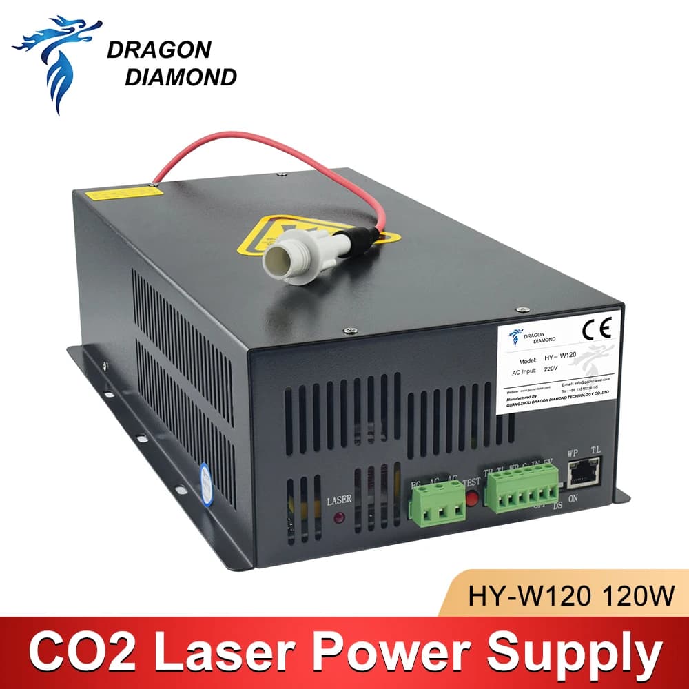 Alimentatore laser CO2 da 100-120W 110V/220V per macchina da taglio e incisione con tubo laser CO2 HY-W120