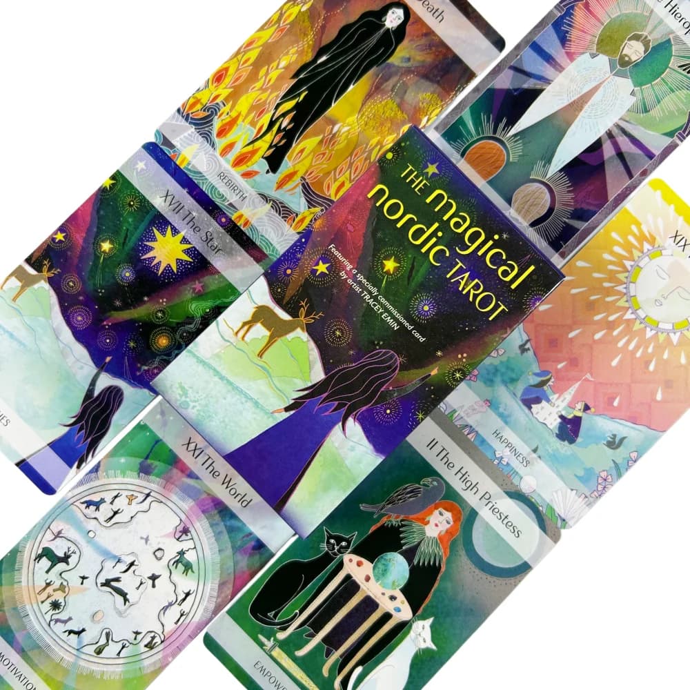 Le magiche carte dei tarocchi nordici 10*6,3 cm, un mazzo di 79 carte per divinazione con miti e folclore