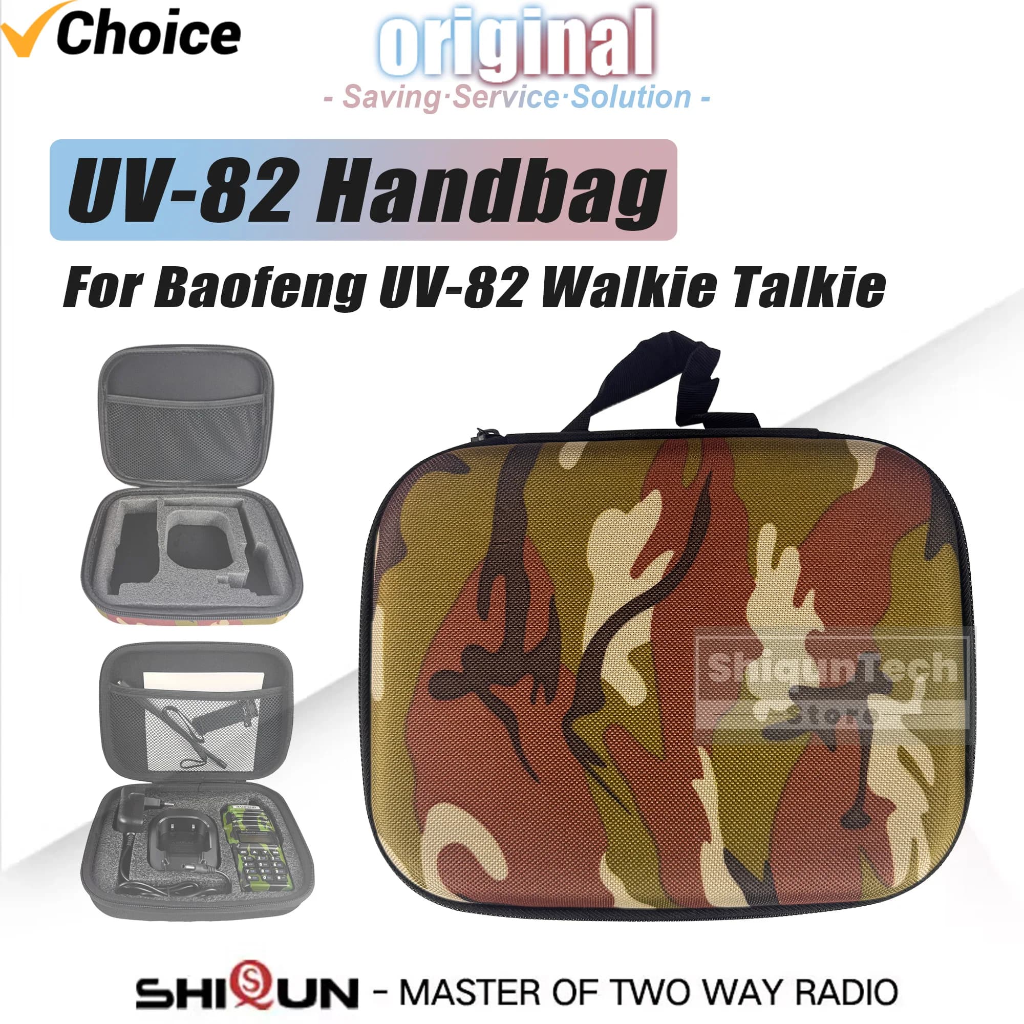 Borsa da caccia per walkie-talkie Baofeng UV-82, custodia per radio UV-8D, scatola portaoggetti da esterno per UV82, comoda borsa da viaggio 1/2 pezzi