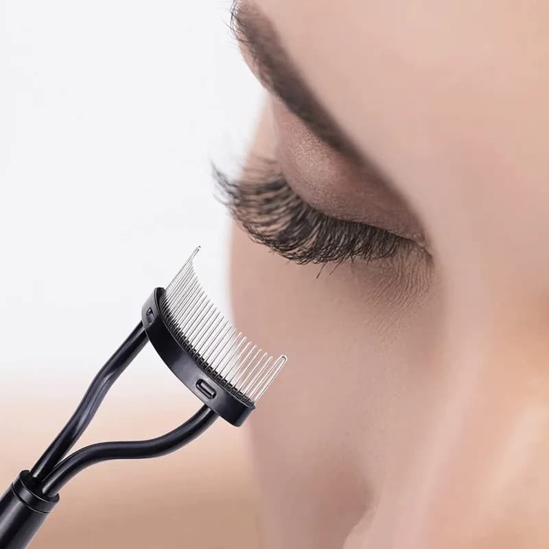 Metal Eyelash Separator with Straight Tooths, Folding, Eyelash Brush, Mascara Combs, Stainless Steel Makeup Tools