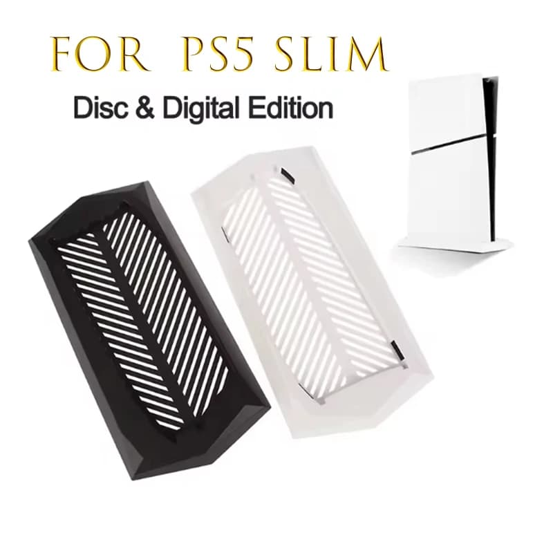 Vertical Stand for PS5 Slim Disk/Digital Base Holder for Playstation 5 Slim Cooling Station for PS5 Accessories