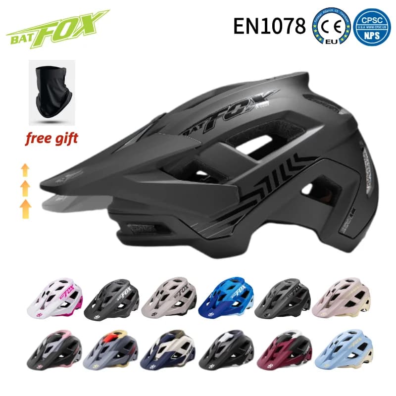 Caschi da mountain bike BATFOX Casco da bici MTB leggero fuoristrada regolabile per sport all'aria aperta Uomo Donna Attrezzatura da ciclismo elettrica