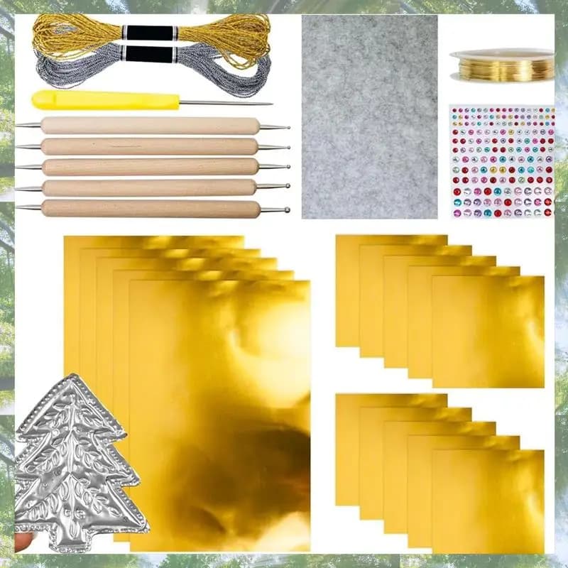 2025 Trend Metal Embossing Art Kit,Handmade Design Set-Shimmer Crafting Accessory, Artistic Project Kit For-Scrapbooking B
