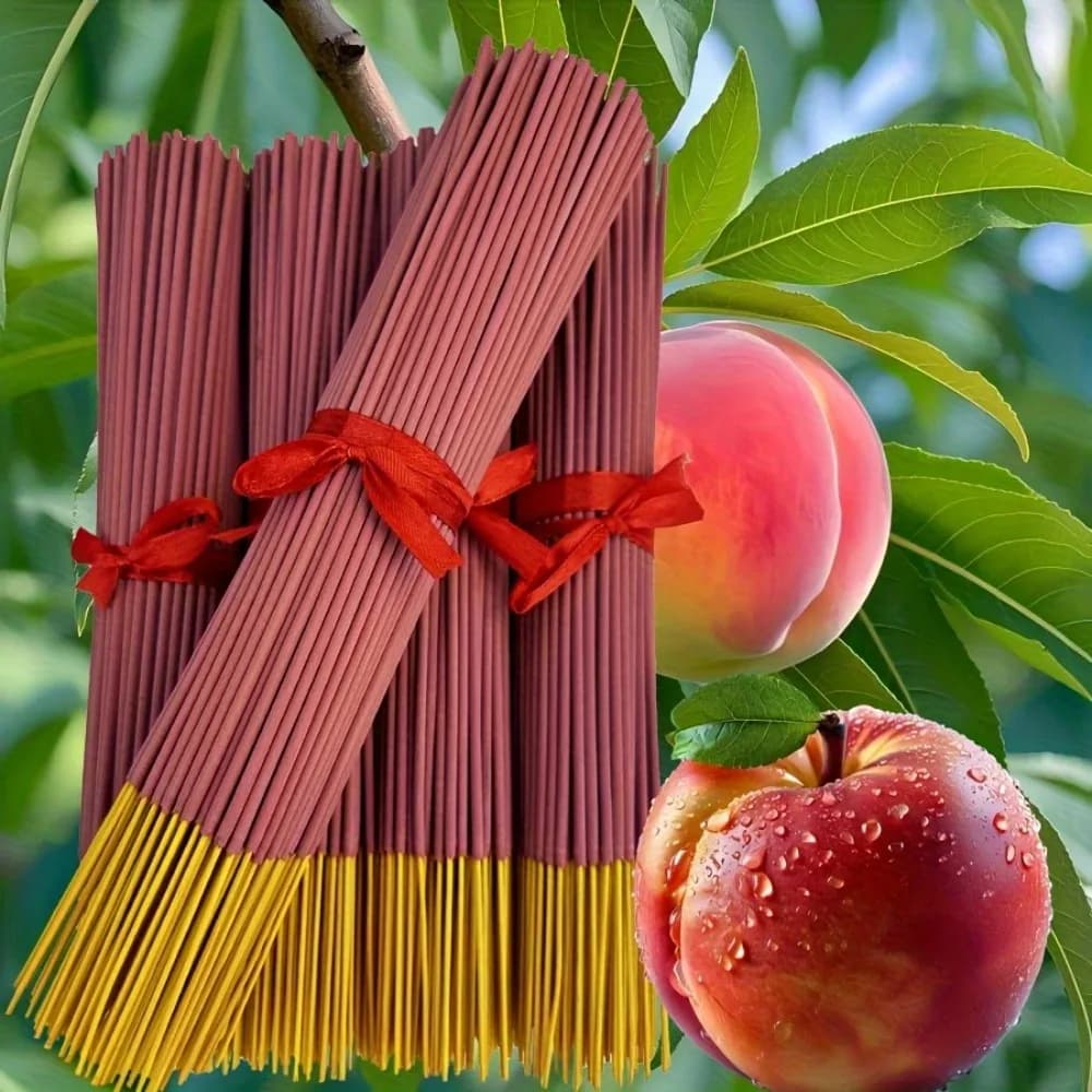 Incenso profumato alla pesca - Pezzi da 8,66 pollici, 25/50/75/100 bastoncini, adatto per casa, bagno, hotel e club - Perfetto per il rilassamento, la purificazione e come ottimo regalo natalizio | Decorazione della stanza dell'hotel | Fragranza naturale | Fragranza per la famiglia
