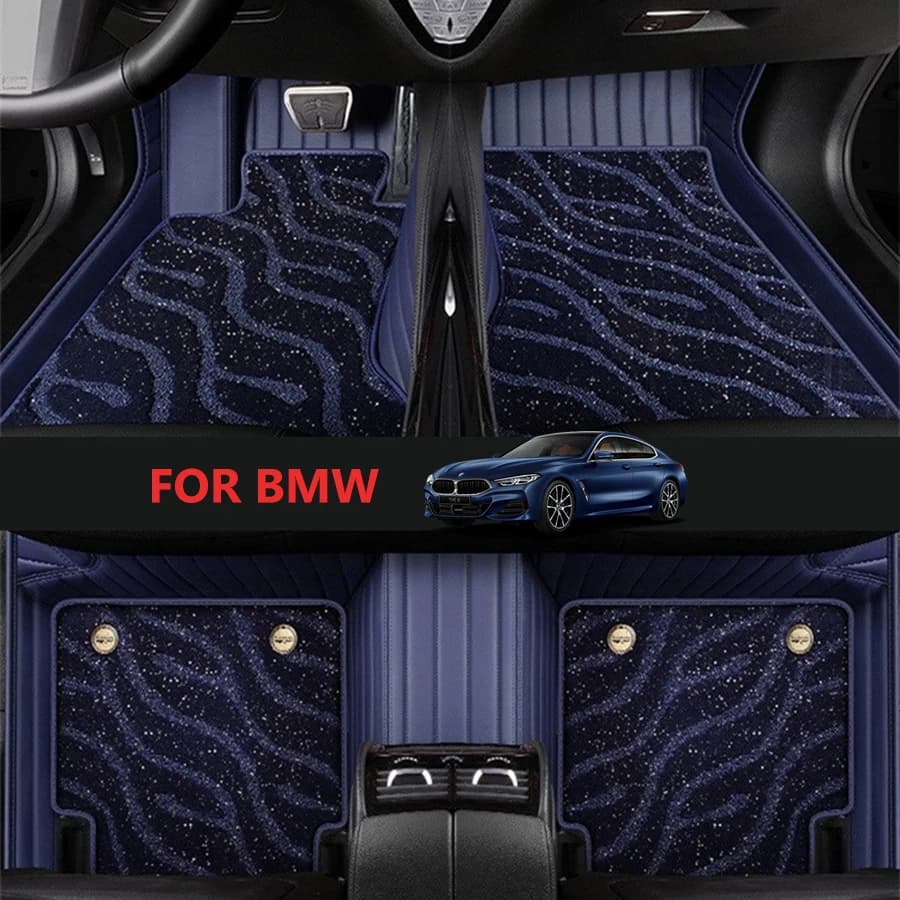 Tappetini Auto Premium Effetto Cielo Stellato Personalizzati per BMW X4 2008-2022, X5 E53 E70 F15 G05 2004-2026, Accessori Interni in Pelle