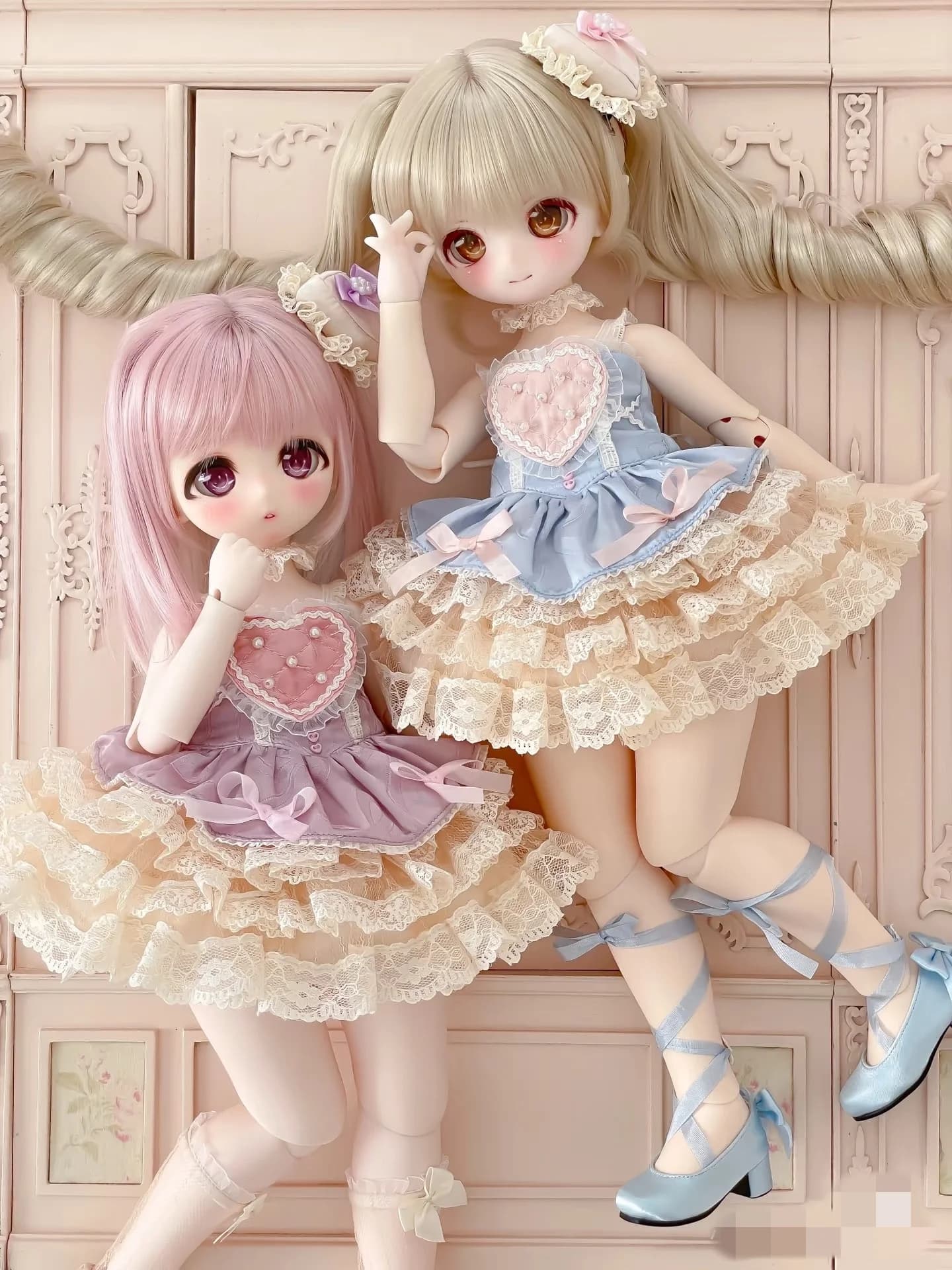 Spot Inventory [Love Princess] 6-piece Set Short Skirt BJD Doll Dress Clothes Girls Cute 1/4 1/6 Multi-color Doll Accessories