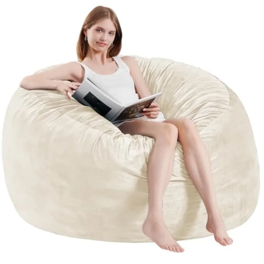 Poltrone Sacco per Adulti - Poltrona Sacco in Memory Foam - Divano per Ragazzi con Rivestimento in Morbida Microfibra - Divano Rotondo Soffice