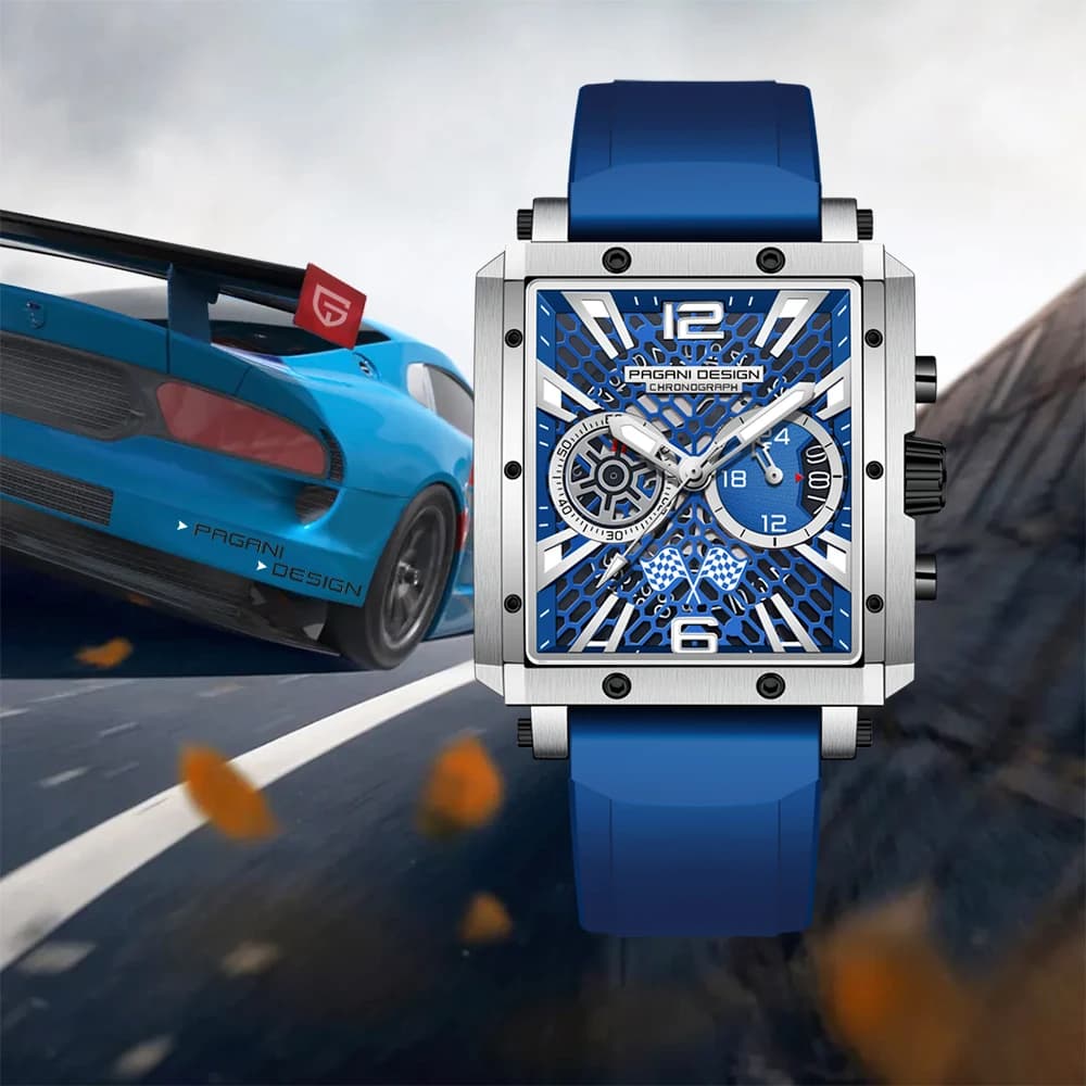 PAGANI DESIGN Top VK64 Orologio al quarzo Orologio sportivo in gomma stile corsa Orologio impermeabile con zaffiro Orologi di lusso luminosi per uomo