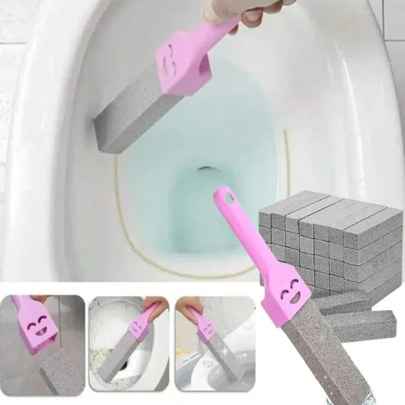 Spazzola per WC Domestica con Bastoncino in Pietra Pomice, Potente Rimuovi Macchie Gialle e Ruggine, Strumento per l'Igiene del Bagno, Durevole