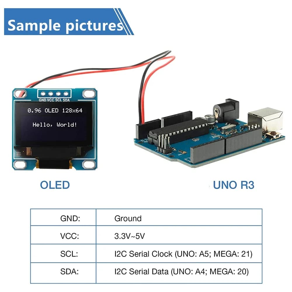 1-10 Pezzi Display OLED Originale da 0,96 Pollici, Modulo Seriale IIC Bianco 128X64 I2C SSD1306 12864, Schermo LCD per Arduino