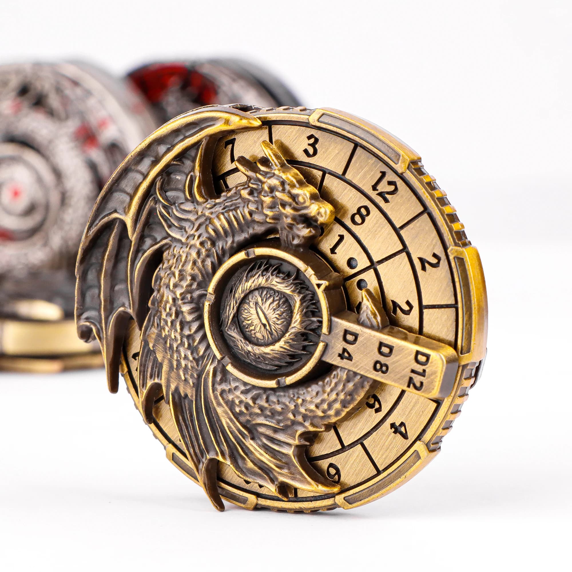 Set di dadi Spinner 7 in 1, dadi della Roulette giroscopica con punta delle dita per Dungeons and Dragons DND bussola dadi RPG gioco di ruolo dadi da tavolo