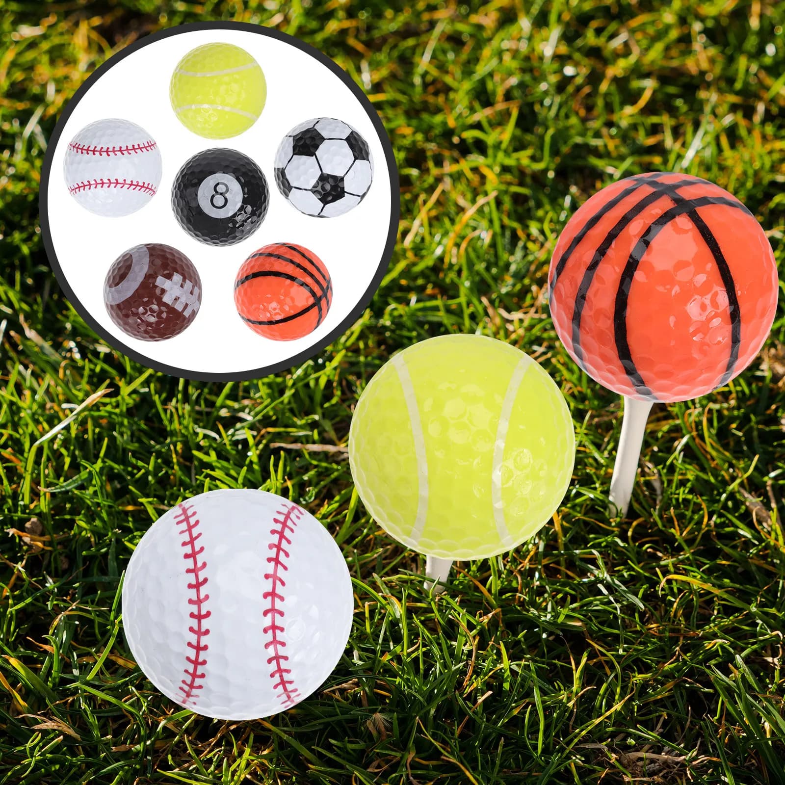 6 palline da golf per esercizi, palline da allenamento colorate ad alta visibilità, leggere e compatte, per principianti