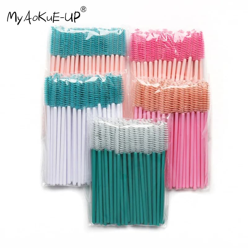50 applicatori monouso in nylon per mascara, spazzole per ciglia per extension ciglia, strumenti per il trucco delle donne