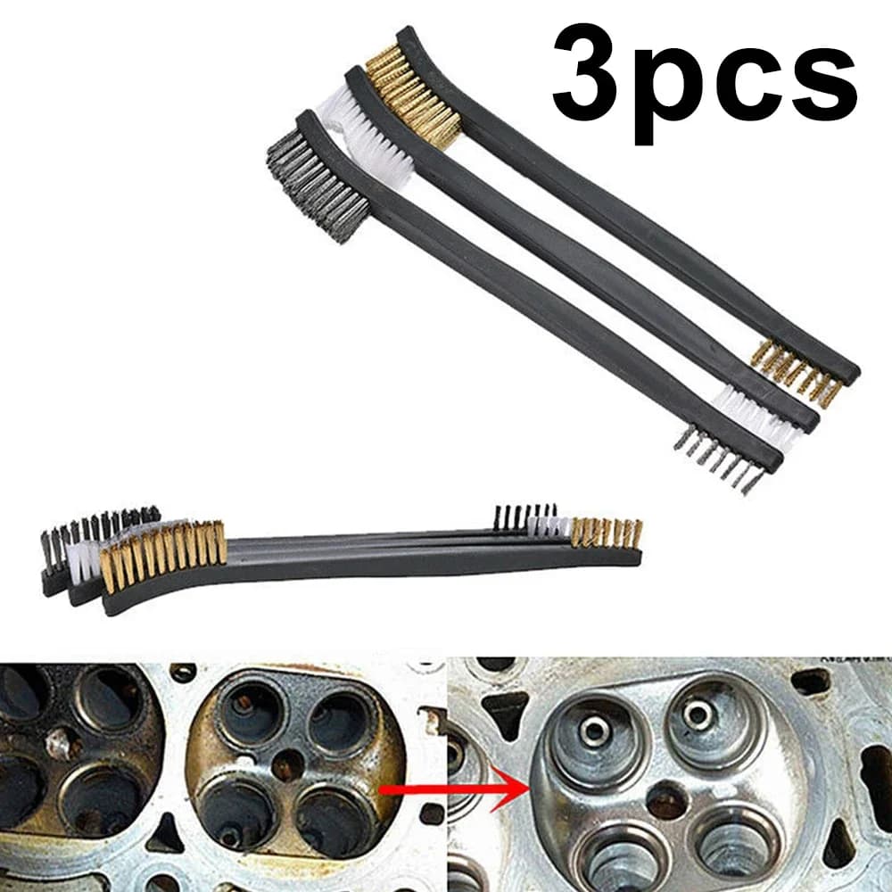 3 pz/set Mini Metallo Rimuovere Spazzole di Ruggine Spazzole di Pulizia In Ottone Lucidatura Spazzole di Metallo Pulizia Filo di Acciaio/Filo di Rame/Nylon