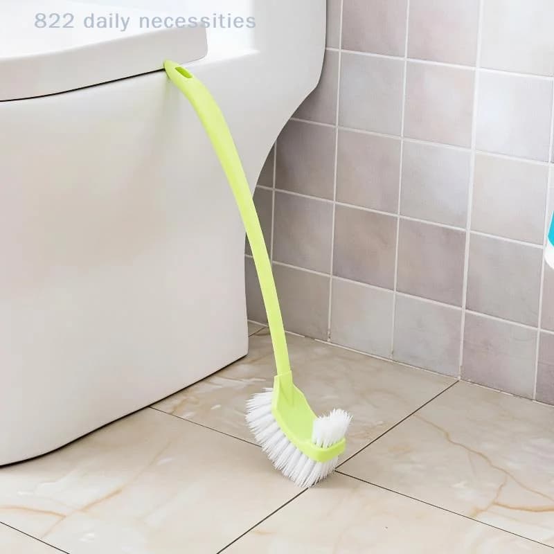 convenientCurved Toilet Brush Non-slip Long Handle Stiff Dense Bristles Reusable Toilet Cleaning Tool for Daily Household Chores