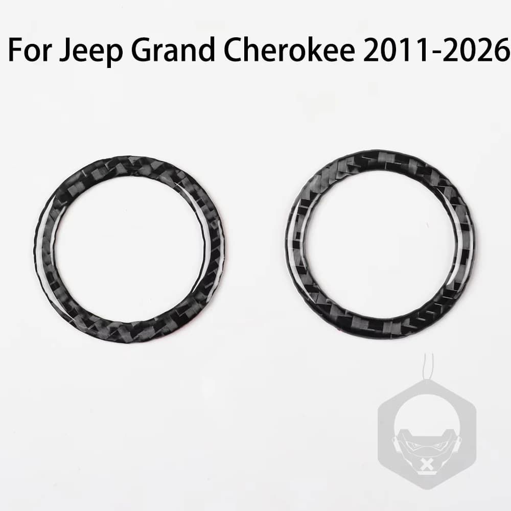 For Jeep Grand Cherokee 2011-2026 Carbon Fiber Door Tweeter Speaker Ring Trim Cover Interior Modification Accessories Sticker