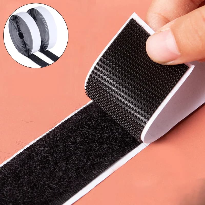 Heavy Duty Self Adhesive Fastener Tape 1-25M | Extra Strong Sticky Back No-Sew Hook and Loop Fastener for DIY, Home, Craft