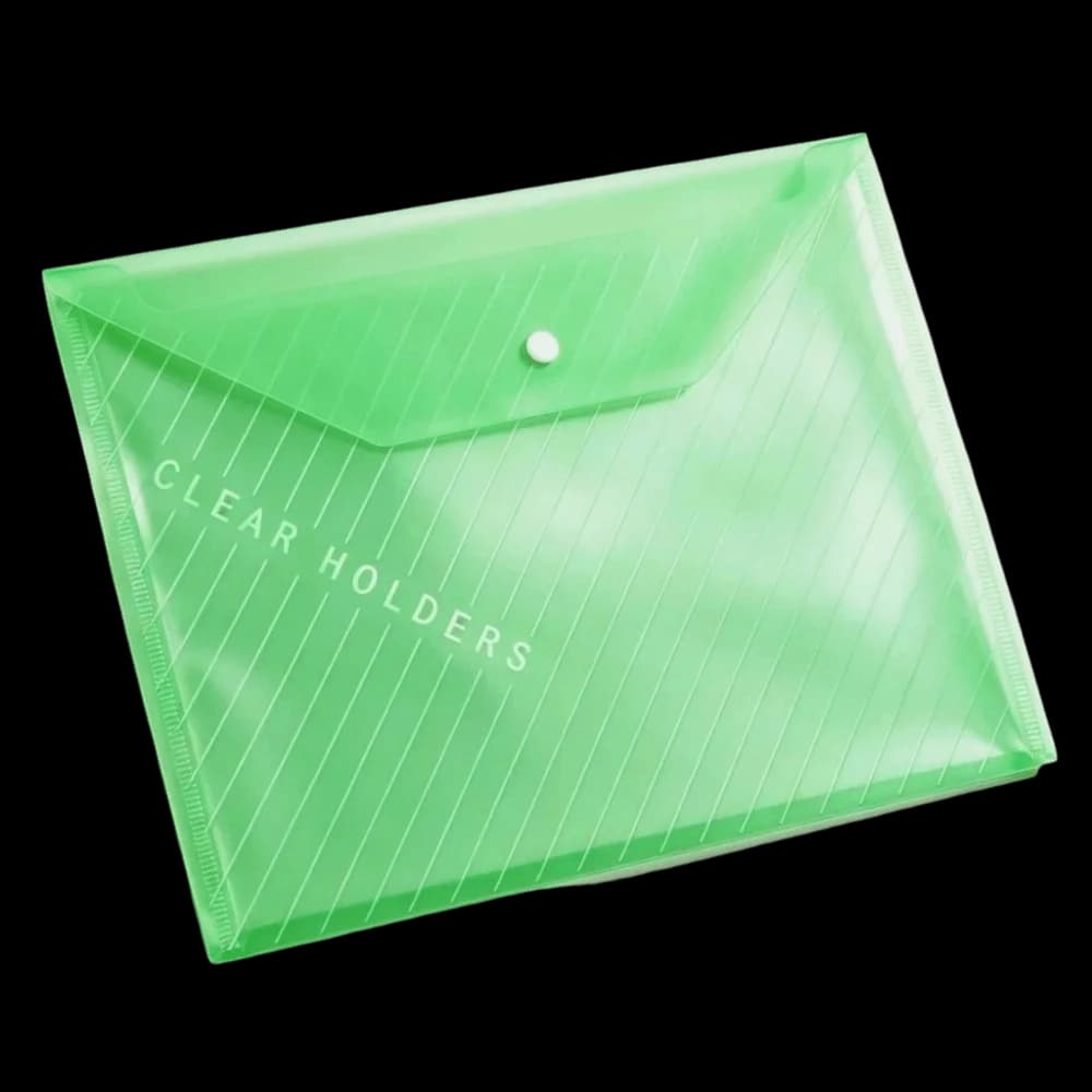 20 pcs PP Material A4 File Folders Multi Color Clear Plastic Snap Button File Folders Waterproof Large Capacity